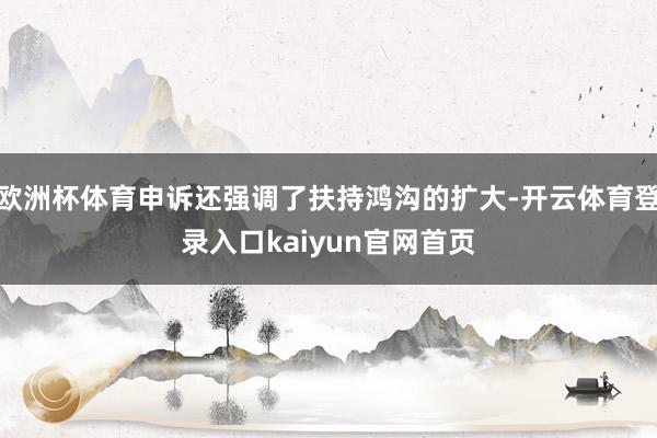 欧洲杯体育申诉还强调了扶持鸿沟的扩大-开云体育登录入口kaiyun官网首页