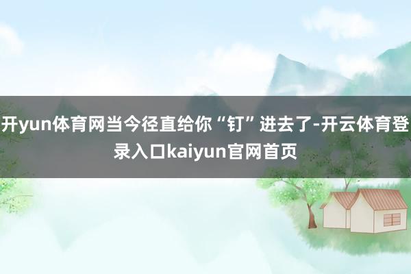 开yun体育网当今径直给你“钉”进去了-开云体育登录入口kaiyun官网首页
