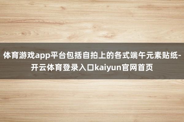 体育游戏app平台包括自拍上的各式端午元素贴纸-开云体育登录入口kaiyun官网首页
