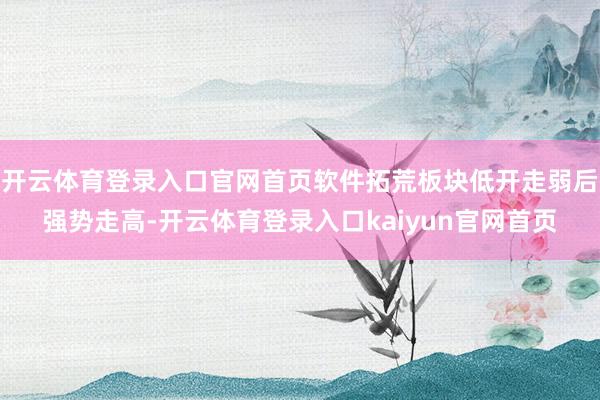 开云体育登录入口官网首页软件拓荒板块低开走弱后强势走高-开云体育登录入口kaiyun官网首页