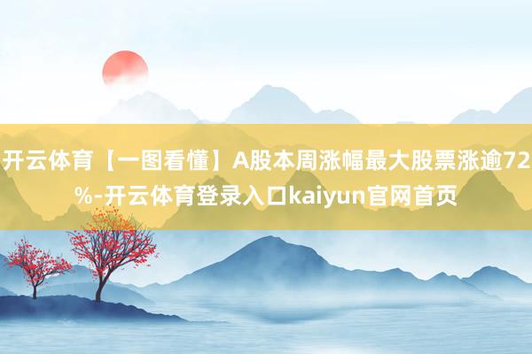 开云体育【一图看懂】A股本周涨幅最大股票涨逾72%-开云体育登录入口kaiyun官网首页