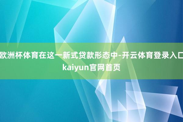 欧洲杯体育在这一新式贷款形态中-开云体育登录入口kaiyun官网首页