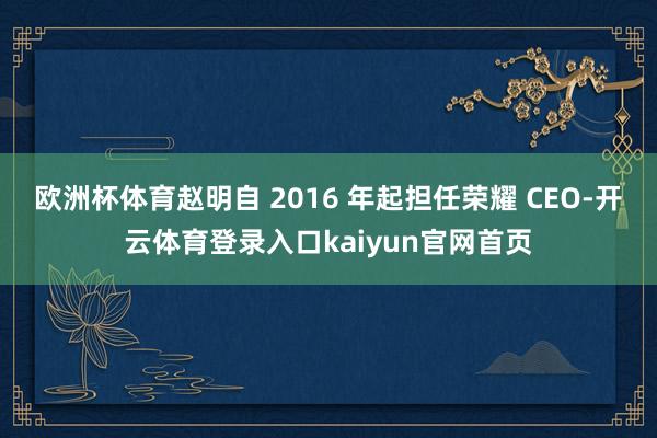 欧洲杯体育赵明自 2016 年起担任荣耀 CEO-开云体育登录入口kaiyun官网首页