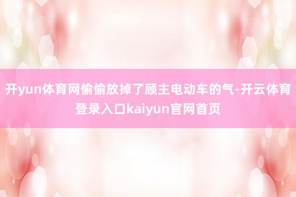开yun体育网偷偷放掉了顾主电动车的气-开云体育登录入口kaiyun官网首页