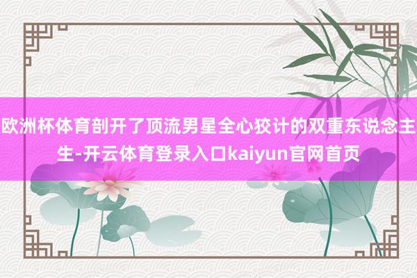 欧洲杯体育剖开了顶流男星全心狡计的双重东说念主生-开云体育登录入口kaiyun官网首页