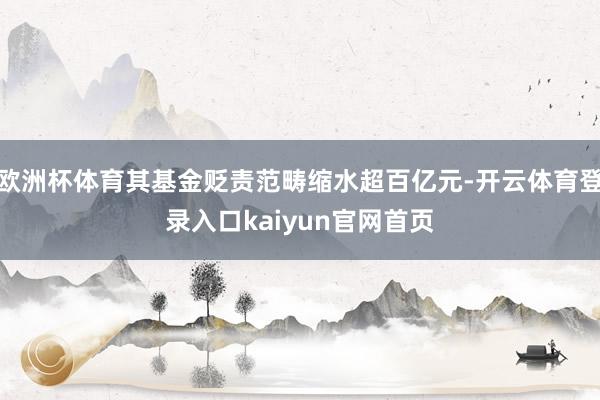 欧洲杯体育其基金贬责范畴缩水超百亿元-开云体育登录入口kaiyun官网首页