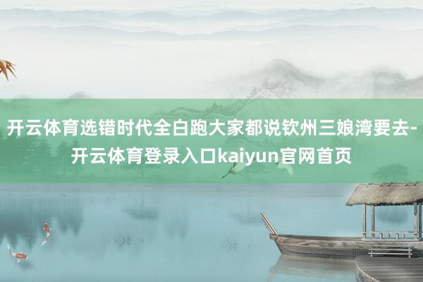 开云体育选错时代全白跑大家都说钦州三娘湾要去-开云体育登录入口kaiyun官网首页