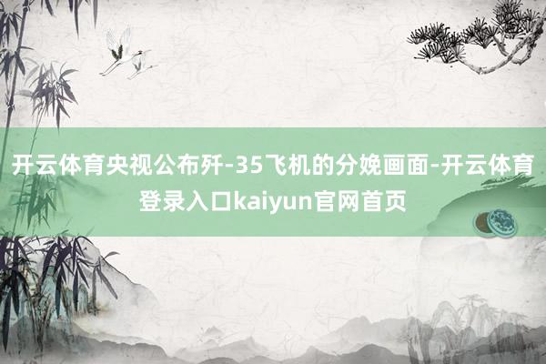 开云体育央视公布歼-35飞机的分娩画面-开云体育登录入口kaiyun官网首页