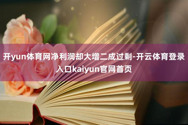 开yun体育网净利润却大增二成过剩-开云体育登录入口kaiyun官网首页