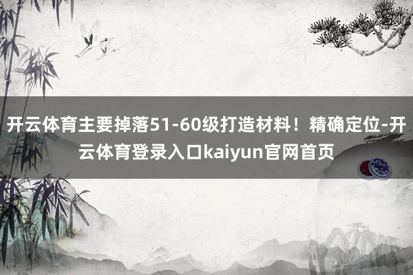 开云体育主要掉落51-60级打造材料！精确定位-开云体育登录入口kaiyun官网首页