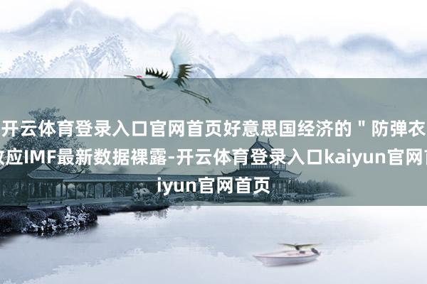 开云体育登录入口官网首页好意思国经济的＂防弹衣＂效应IMF最新数据裸露-开云体育登录入口kaiyun官网首页