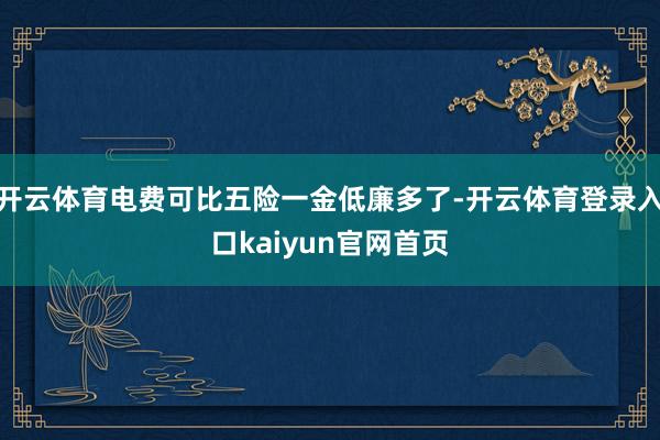 开云体育电费可比五险一金低廉多了-开云体育登录入口kaiyun官网首页