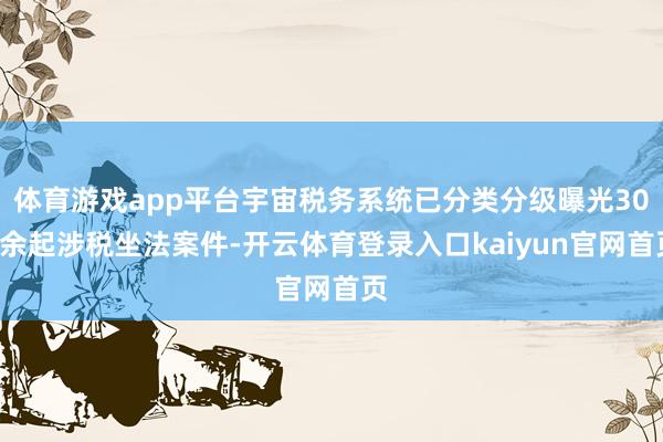体育游戏app平台宇宙税务系统已分类分级曝光300余起涉税坐法案件-开云体育登录入口kaiyun官网首页