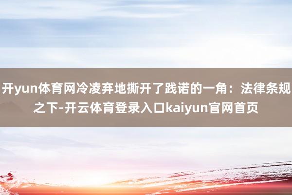 开yun体育网冷凌弃地撕开了践诺的一角：法律条规之下-开云体育登录入口kaiyun官网首页