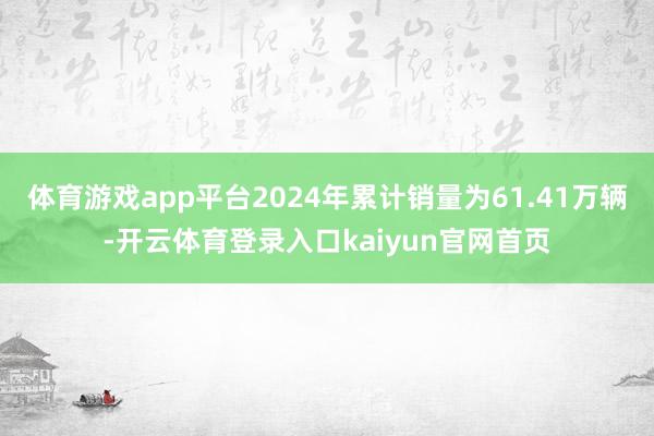 体育游戏app平台2024年累计销量为61.41万辆-开云体育登录入口kaiyun官网首页