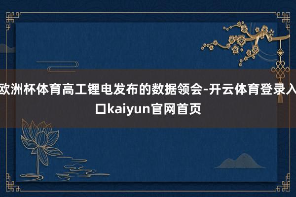 欧洲杯体育高工锂电发布的数据领会-开云体育登录入口kaiyun官网首页