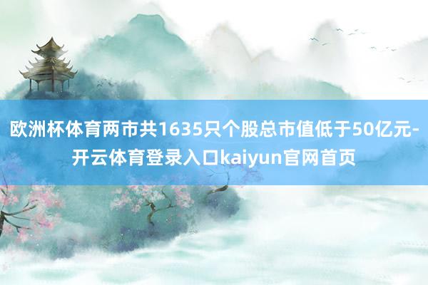 欧洲杯体育两市共1635只个股总市值低于50亿元-开云体育登录入口kaiyun官网首页