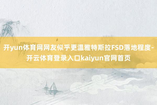 开yun体育网网友似乎更温雅特斯拉FSD落地程度-开云体育登录入口kaiyun官网首页