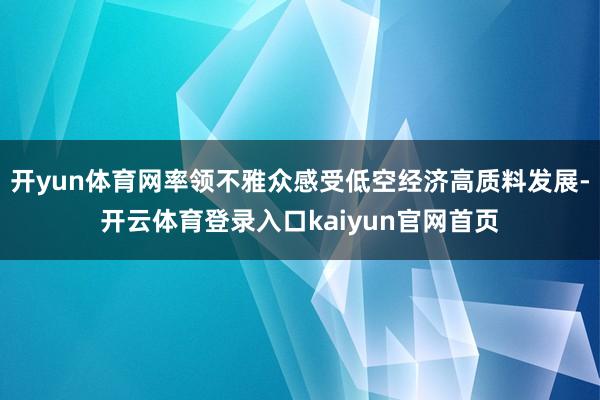 开yun体育网率领不雅众感受低空经济高质料发展-开云体育登录入口kaiyun官网首页