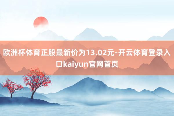 欧洲杯体育正股最新价为13.02元-开云体育登录入口kaiyun官网首页