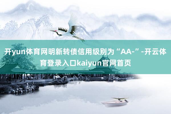 开yun体育网明新转债信用级别为“AA-”-开云体育登录入口kaiyun官网首页