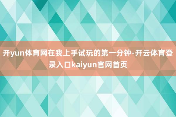 开yun体育网在我上手试玩的第一分钟-开云体育登录入口kaiyun官网首页