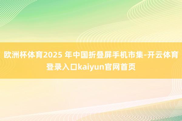 欧洲杯体育2025 年中国折叠屏手机市集-开云体育登录入口kaiyun官网首页